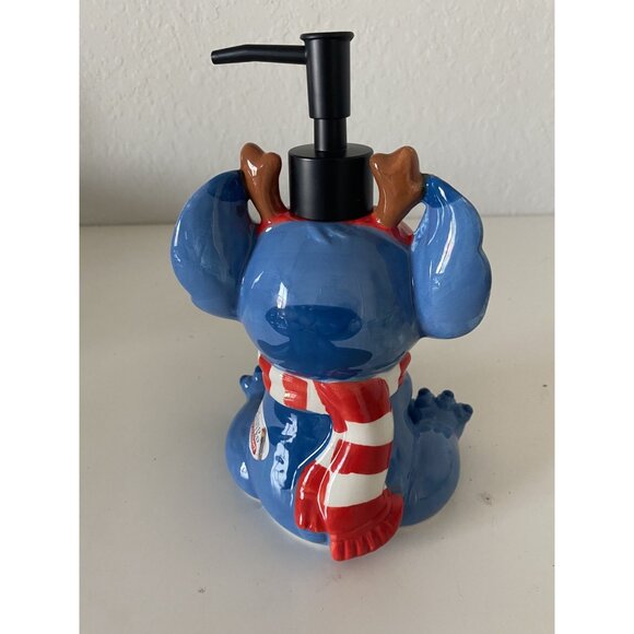 Disney Stitch With Antlers and Scarf Christmas Holiday Soap Lotion Dispenser NEW - Picture 4 of 9